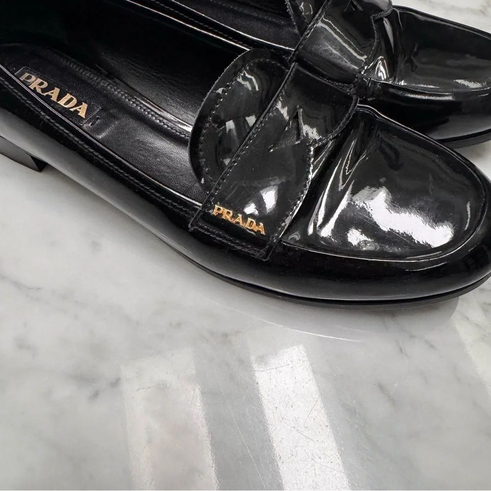 Prada Black Patent Leather Loafers IT 41 US 11 - Picture 6 of 11